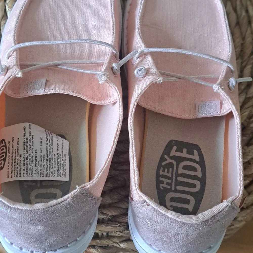 Hey Dude Youth Girls Wendy Rose Crystal Glitter‎ Loafer Sneakers Girl3/Women4